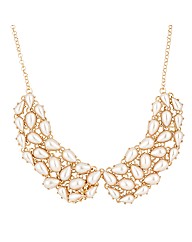 Mood Cream Pearl Collar Effect Necklace