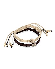 Mood Two Crystal Ball Cord Bracelets