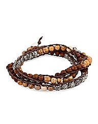 Mood Multi Bead Cord Wrap Bracelet
