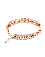 Mood Crystal Pink Thread Wrap Bracelet