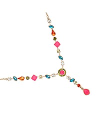 Mood Bright Mixed Bead Y Drop Necklace