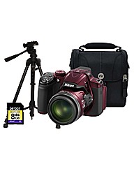 Nikon Coolpix P520 3D Red Camera Kit
