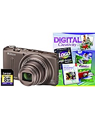 Nikon Coolpix S9500 3D Bronze Camera Kit
