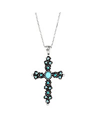 Mood Turquoise Cross Pendant Necklace