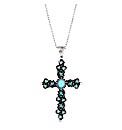 Mood Turquoise Cross Pendant Necklace