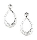 Mood Large Hammered Silver Drop Earring
