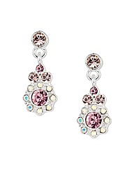 Jon Richard Pink Crystal Flower Earring