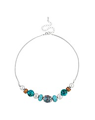 Mood Mixed Blue Bead Stacker Necklace