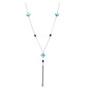 Mood Multi Blue Stone Tassel Necklace