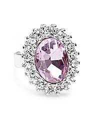 Jon Richard Pink Crystal Adjustable Ring