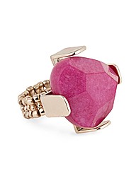 Mood Pink Stone Clasped Stretch Ring