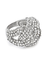 Jon Richard Crystal Silver Knot Ring