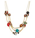 Mood Bead And Gold Tubular Row Necklace