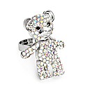 Jon Richard Crystal Bear Adjustable Ring