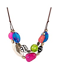 Mood Beaded Multi Row Corded Necklace