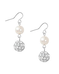 Jon Richard Pearl Crystal Ball Earring