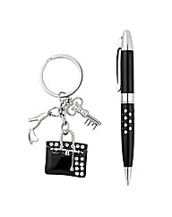Mood Pen And Crystal Handbag Keyring