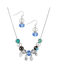 Mood Blue Stacker Necklace And Earring