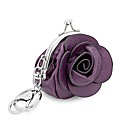 Mood Purple Floral Rose Purse Keyring