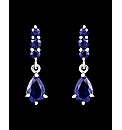 9ct White Gold Blue Sapphire Earrings