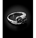9ct Black and White Diamond Cluster Ring