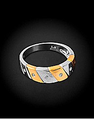 9ct Two Tone Diamond Set Band Ring