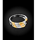 9ct Two Tone Diamond Set Band Ring