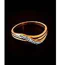 9ct Yellow Gold Diamond Wave Ring