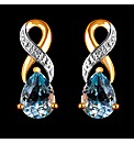 9ct YG Diamond and BT Earrings