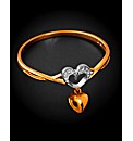 9ct YG Diamond Heart Charm Ring