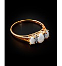 9ct Yellow Gold Diamond and Opal Ring