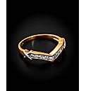 9ct Yellow Gold Diamond Wishbone Ring