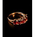 9ct Yellow Gold Five Stone Garnet Ring