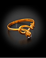 9ct YG Diamond Set Snake Ring