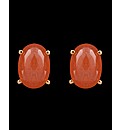 9ct YG Cherry Quartz Stud Earrings