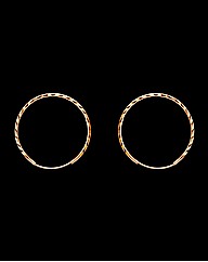 9ct YG Diamond Cut Creole Earrings