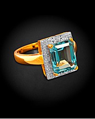 Gold Plated Chunky BT and Diamond Ring