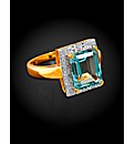 Gold Plated Chunky BT and Diamond Ring