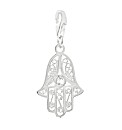 Silver CZ Hamsa Charm
