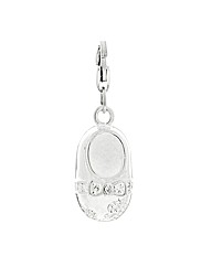 Silver and CZ Baby Bootie Charm