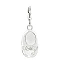 Silver and CZ Baby Bootie Charm
