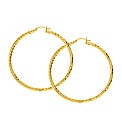 Gold Plated Large Diamond-cut Hoops