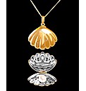 GPS Pearl and Diamond Set Clam Pendant
