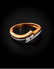 9ct Two Tone Diamond Ring
