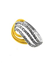 9ct Two Tone 0.50ct Diamond Wave Ring