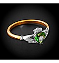 Rolled Gold Ladies CZ Claddagh Ring