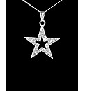 9ct White Gold Diamond Set Star Pendant