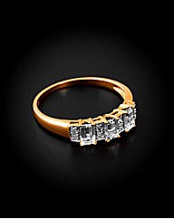 9ct Yellow Gold Diamond and Topaz Ring
