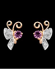 GPS Diamond Set Butterfly Earrings