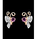 GPS Diamond Set Butterfly Earrings
